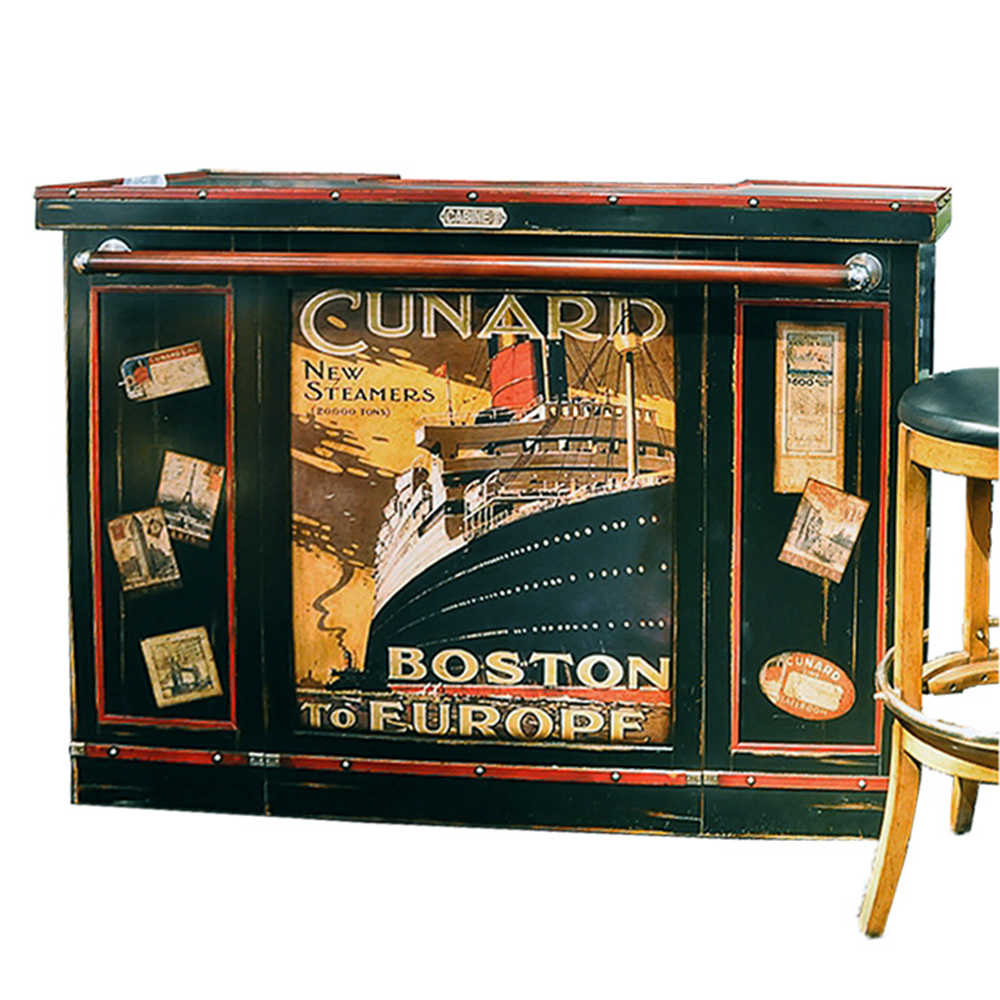 Bar Marie Galante Noir - Acajou patine jadis - Poster Cunard